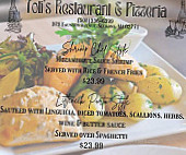 Toti's Grilled Pizzeria menu