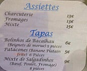 Le Troquet menu