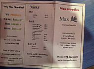 Max Noodles menu