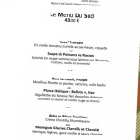 Le Sud Cardápio