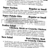 Taco John's Cardápio