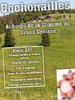 Auberge A La Ferme De La Chaume Du Grand Ventron menu