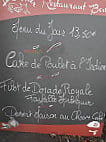 Le Saphir menu