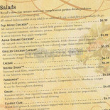Panera Bread Cardápio