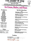 The Shake-n-dog menu