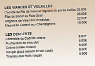 Au Cadran Solaire menu