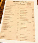 Sauerbratenpalast menu