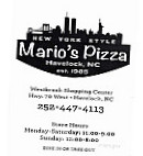 Mario's Pizza menu