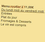 Chez Tintin menu