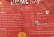 Home Burger menu