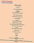 Cafe Pierre menu