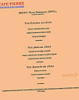 Cafe Pierre menu