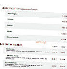 Le Kiosque à Pizzas menu