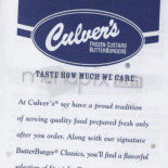 Culver's Cardápio