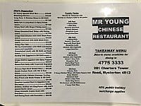 Mr Young Chinese restaurant menu