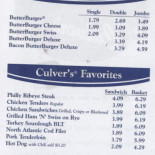 Culver's Cardápio