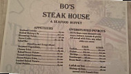 Bo's Steakhouse And Seafood Buffet menu