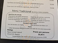 Parador De Zamora menu