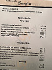 Restaurant Sergio menu