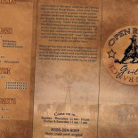 Open Range Grill Cardápio