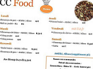 Cc Food menu