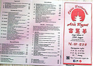Asia-regent menu