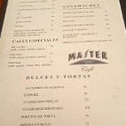 Master Cafe menu