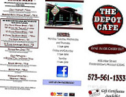 The Depot Cafe menu