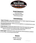 The Marsh Coal Fired Pizza menu