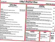 Libby's Cafe menu