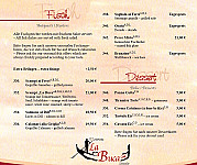La Buca menu