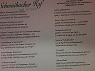 Schwaibacher Hof menu