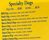 The Shake-n-dog menu