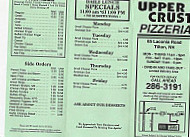 Upper Crust Pizzeria menu