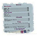 Bar du Change menu