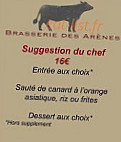 Brasserie Des Arenes menu