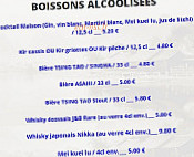 Les 5 Saisons menu