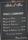 L'atelier D'aline menu