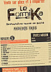 Le Formika menu