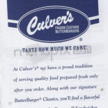 Culver's Cardápio