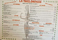 La Thailondaise menu