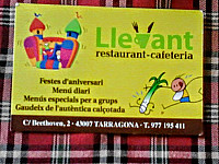 Cafeteria Llevant menu