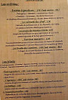 La Clairière menu