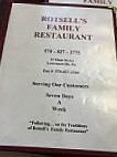 Rotsell's menu