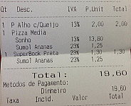 La Nostra Pizeria menu