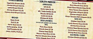 Moghul Express menu