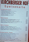 Kirchberger Hof menu