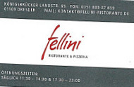 Fellini Ristorante & Pizzeria menu