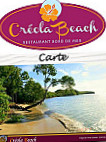 Créola Beach menu