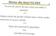 La Chênaie menu